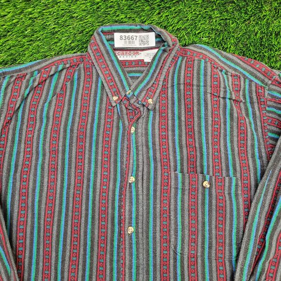 Vintage Y2K McGregor Button Shirt Large 23x30 Striped - Picture 3 of 10